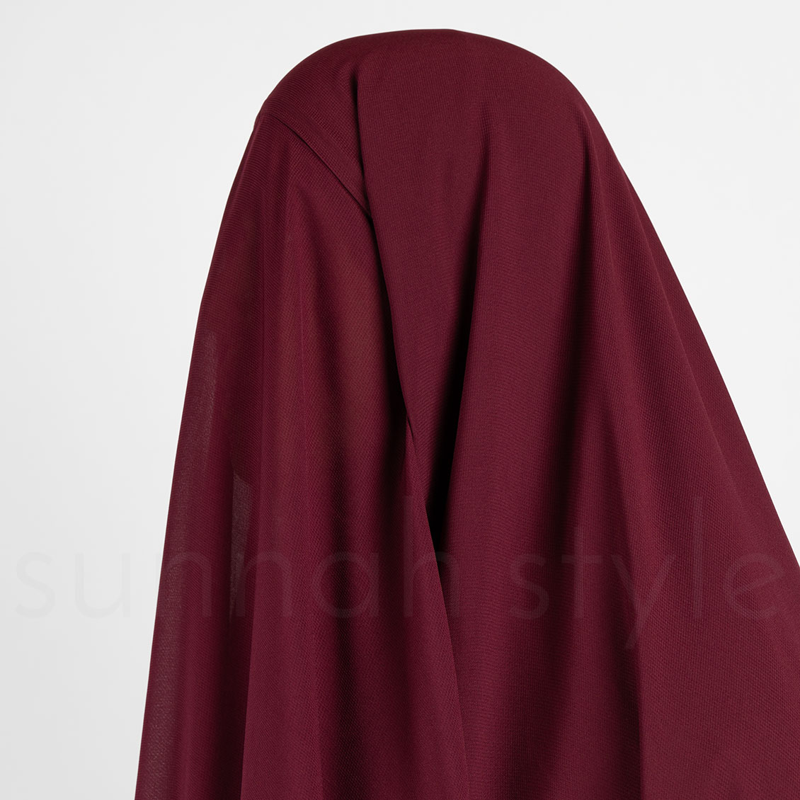 Sunnah Style 3-Layer Yemeni Khimar Burgundy